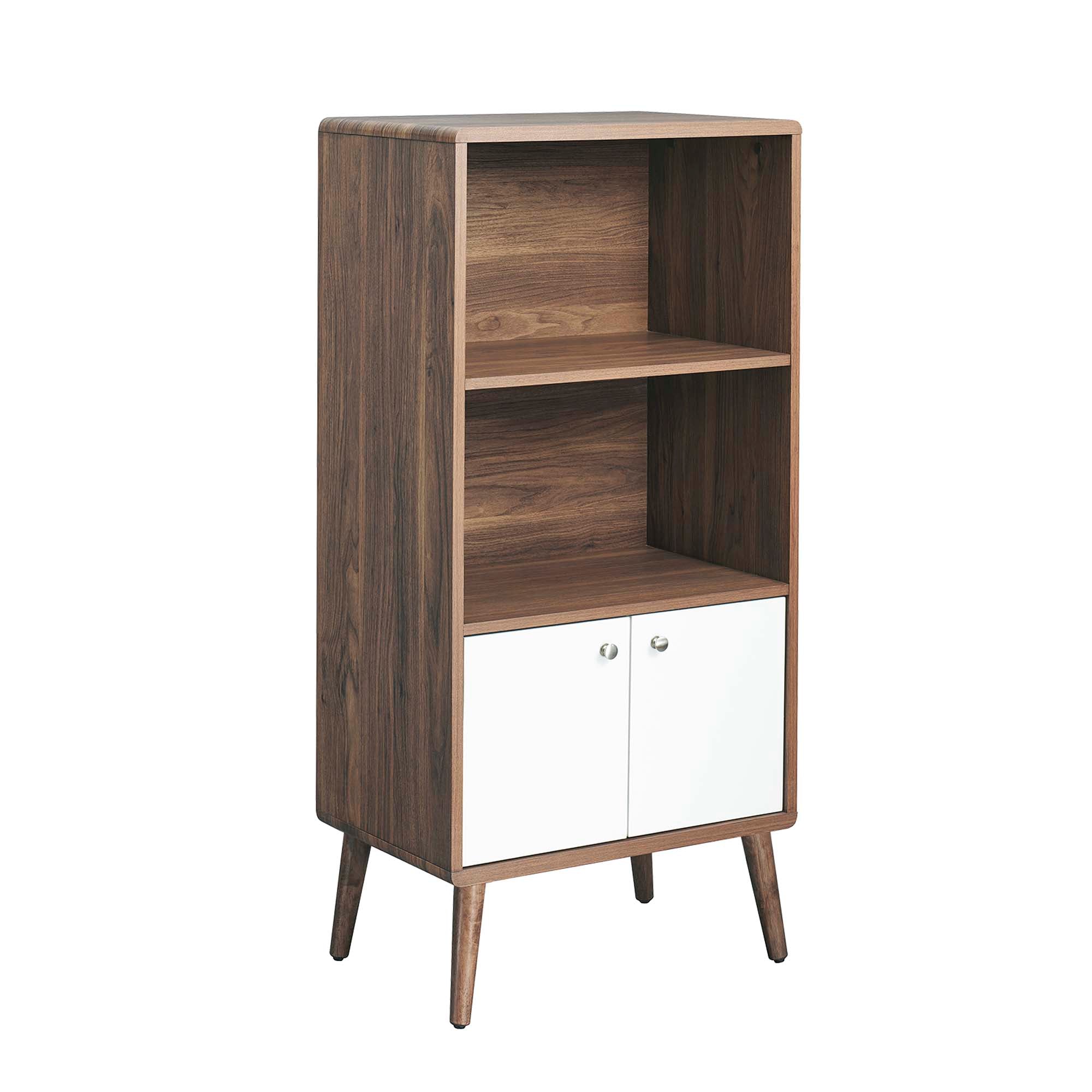 Transmit Display Cabinet Bookshelf - Walnut White