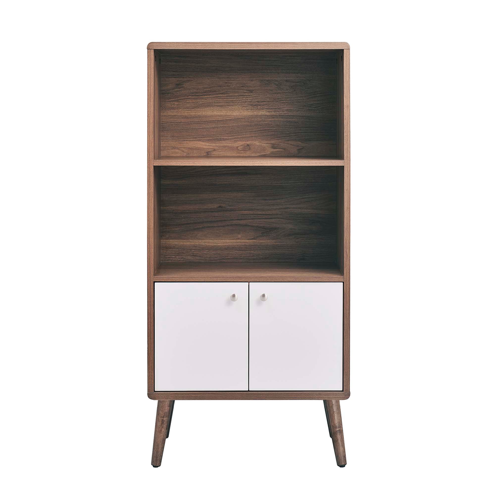 Transmit Display Cabinet Bookshelf - Walnut White