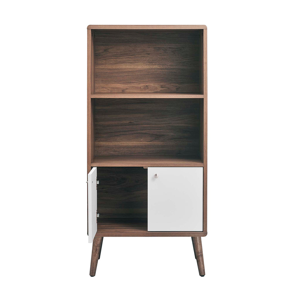 Transmit Display Cabinet Bookshelf - Walnut White
