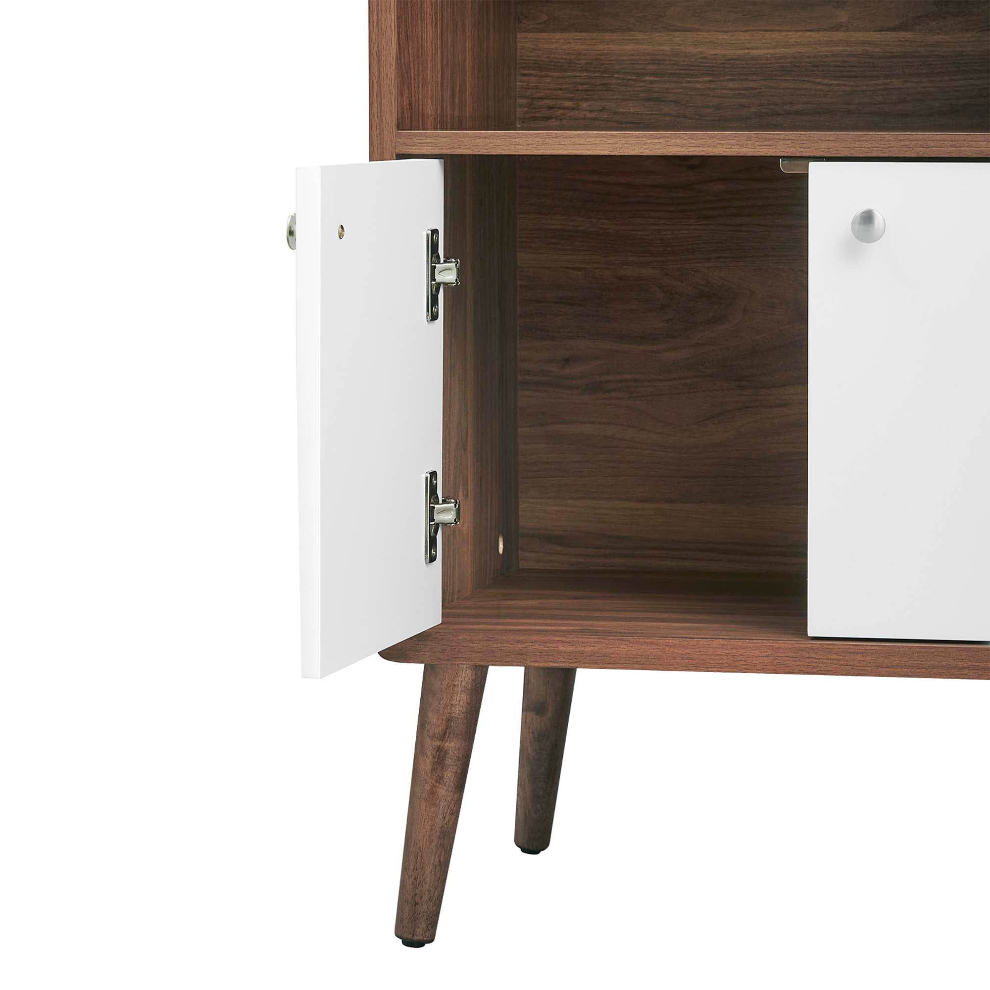 Transmit Display Cabinet Bookshelf - Walnut White