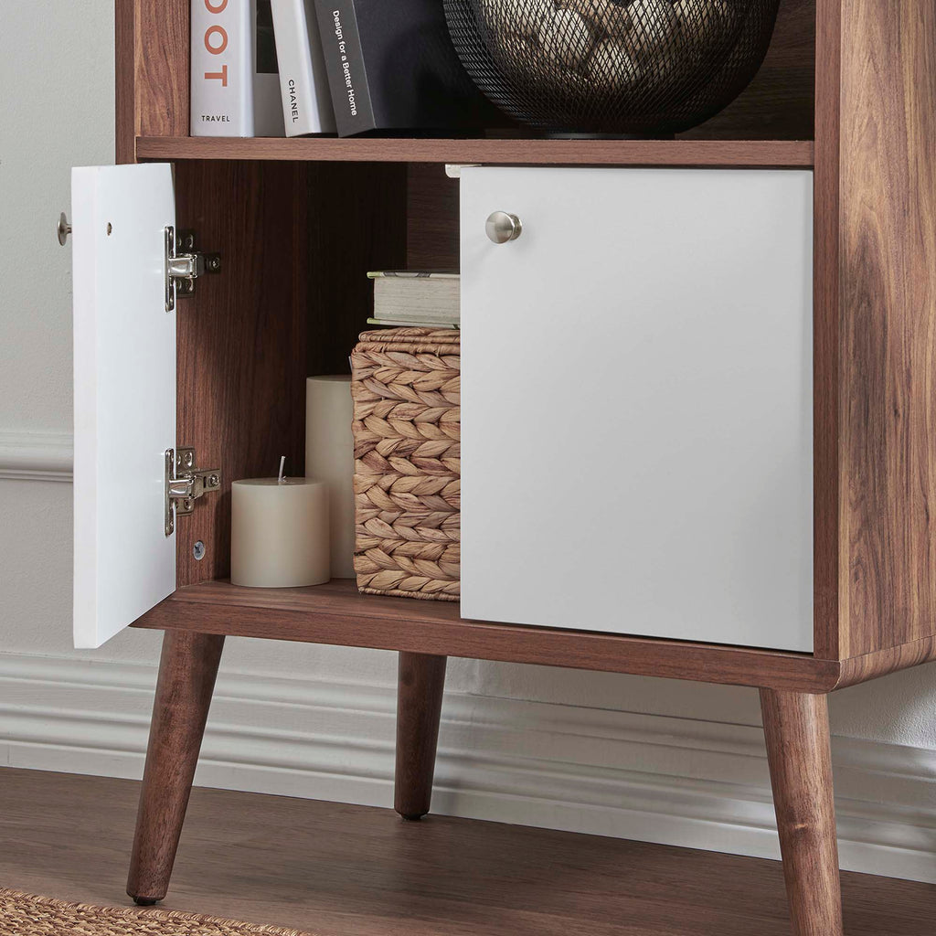 Transmit Display Cabinet Bookshelf - Walnut White