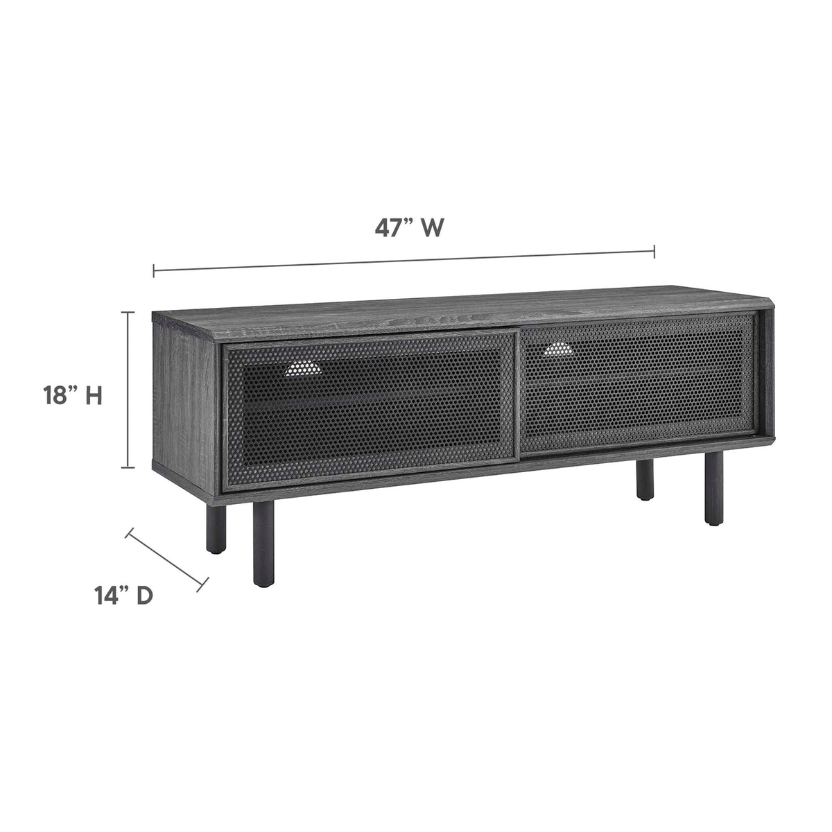 Kurtis 47" TV Stand - Charcoal