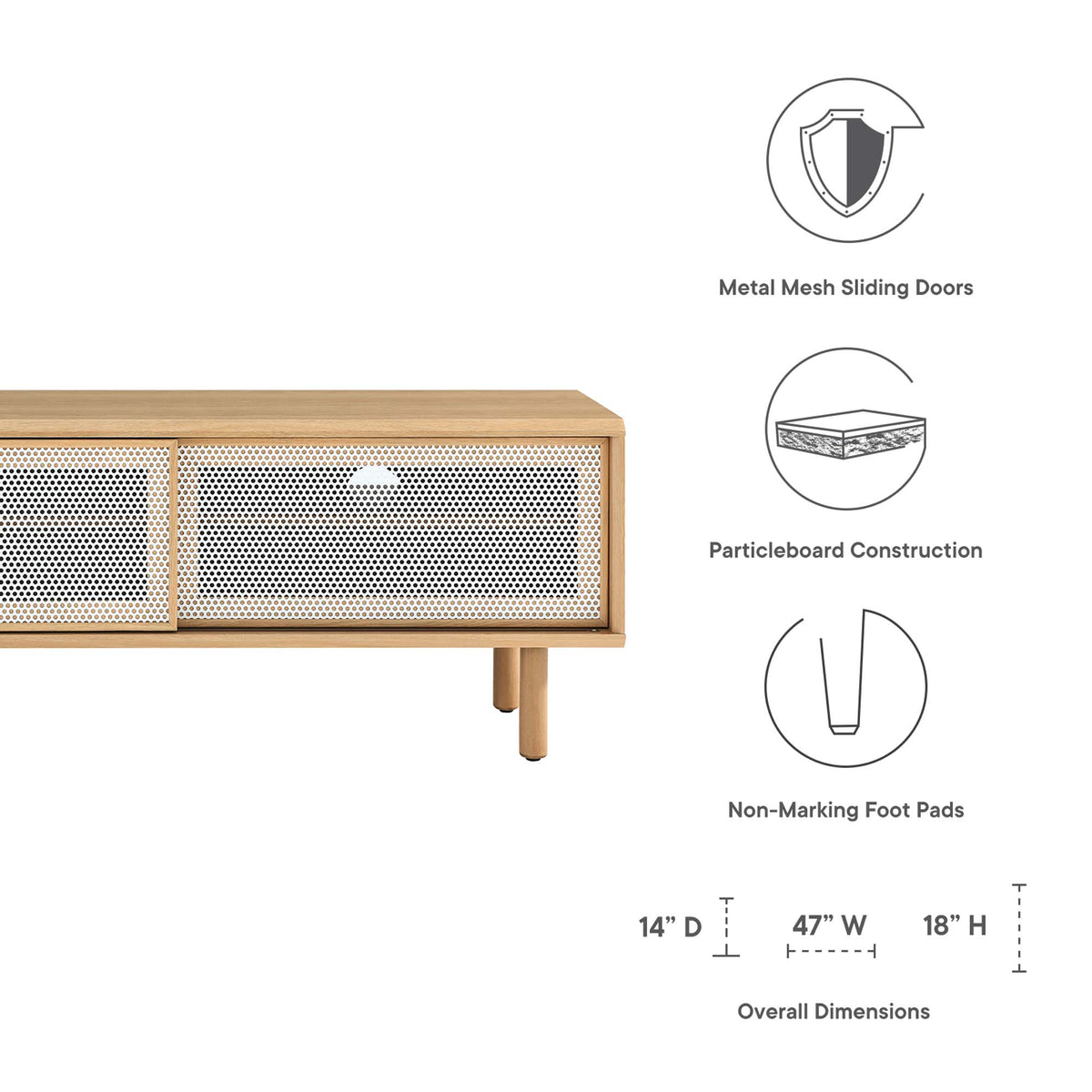 Kurtis 47" TV Stand - Oak