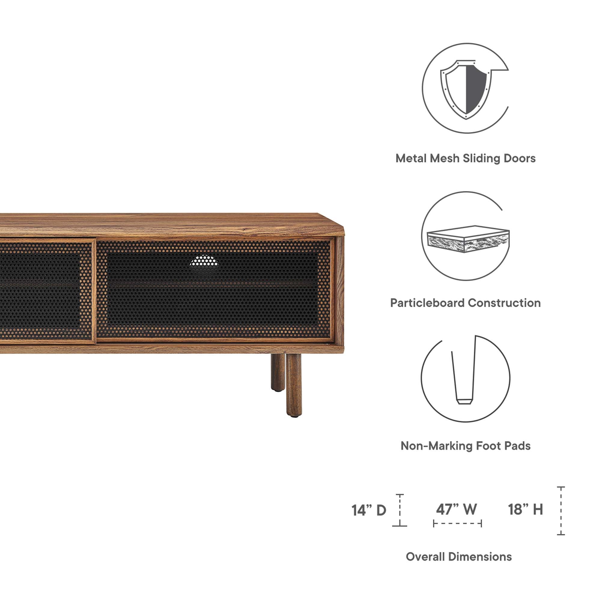 Kurtis 47" TV Stand - Walnut