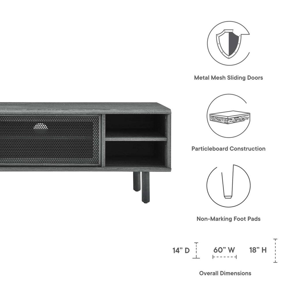 Kurtis 60" TV Stand - Charcoal