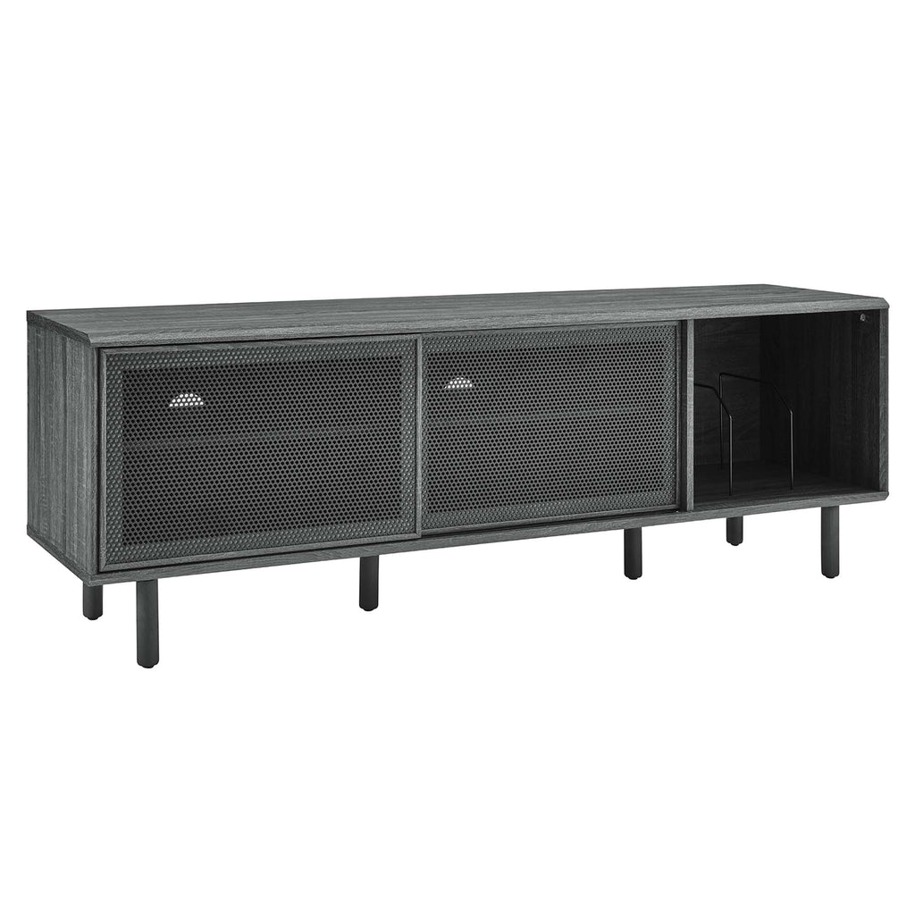 Kurtis 67" TV and Vinyl Record Stand - Charcoal