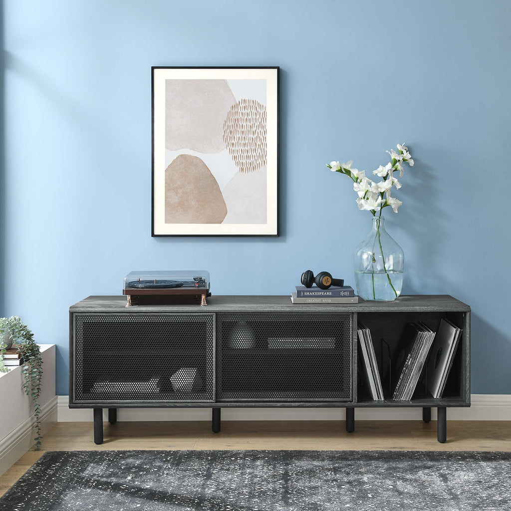 Kurtis 67" TV and Vinyl Record Stand - Charcoal