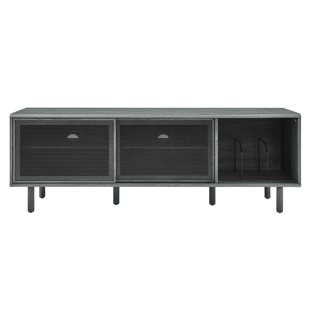 Kurtis 67" TV and Vinyl Record Stand - Charcoal