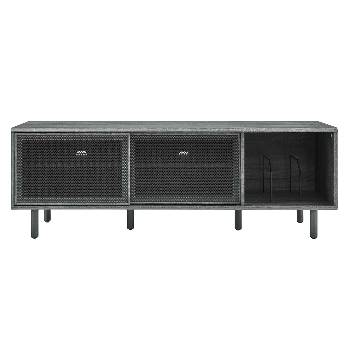 Kurtis 67" TV and Vinyl Record Stand - Charcoal