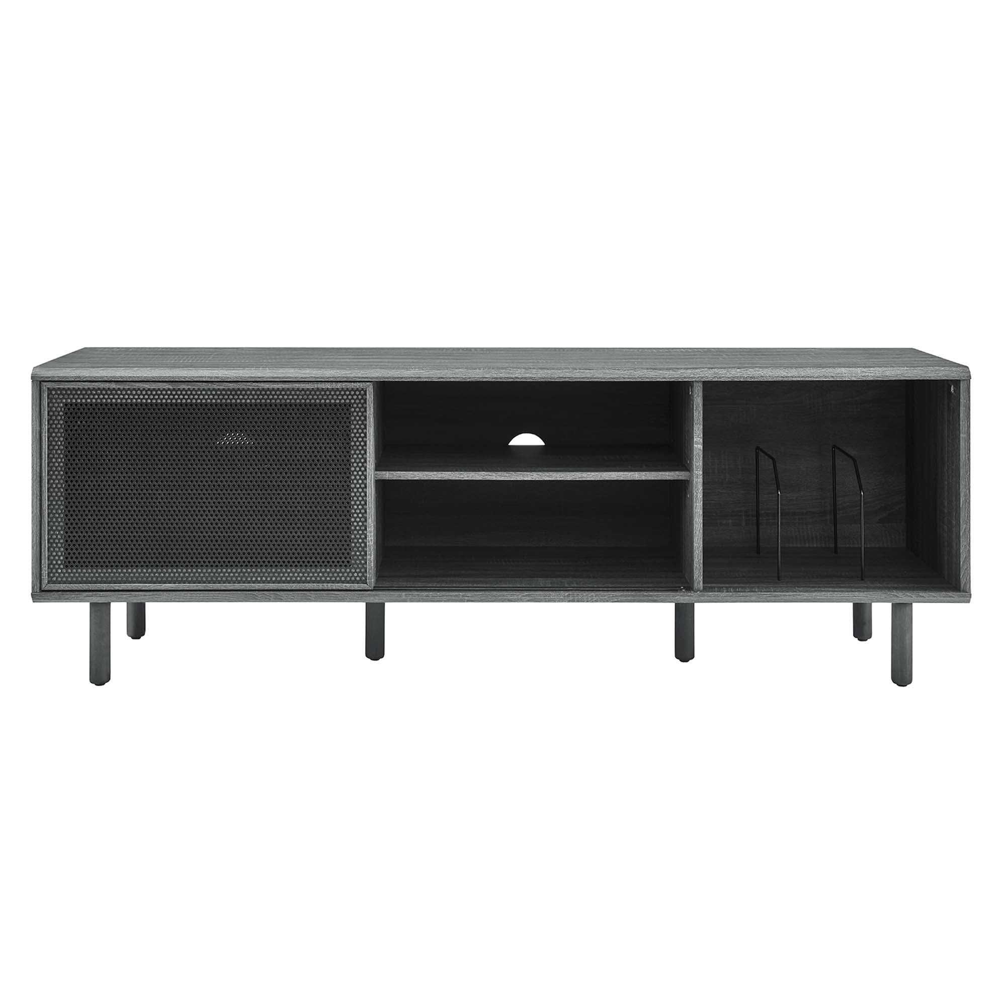 Kurtis 67" TV and Vinyl Record Stand - Charcoal