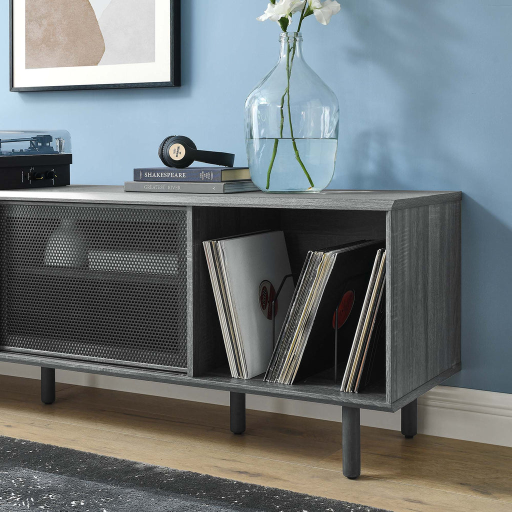 Kurtis 67" TV and Vinyl Record Stand - Charcoal