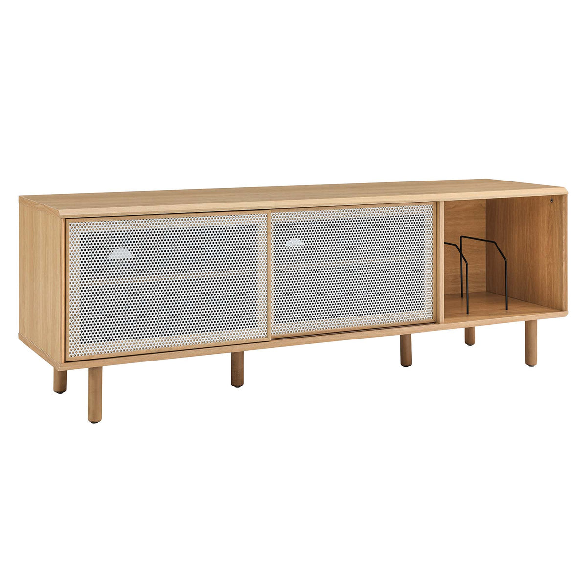 Kurtis 67" TV and Vinyl Record Stand - Oak