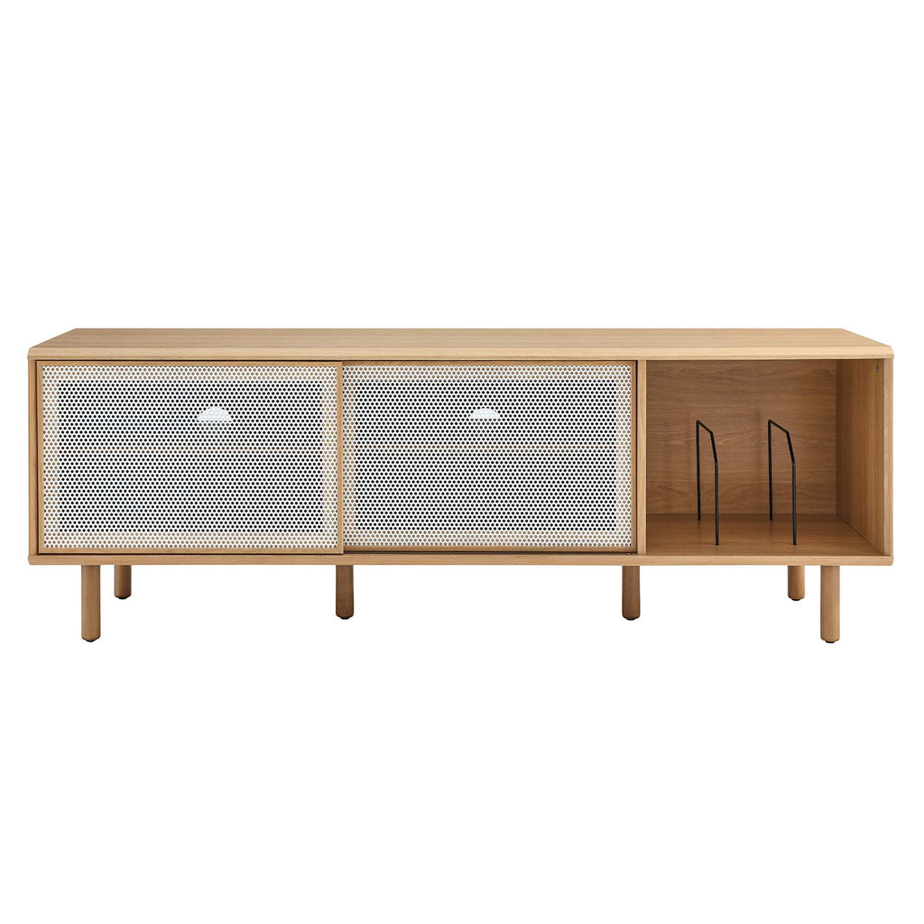 Kurtis 67" TV and Vinyl Record Stand - Oak