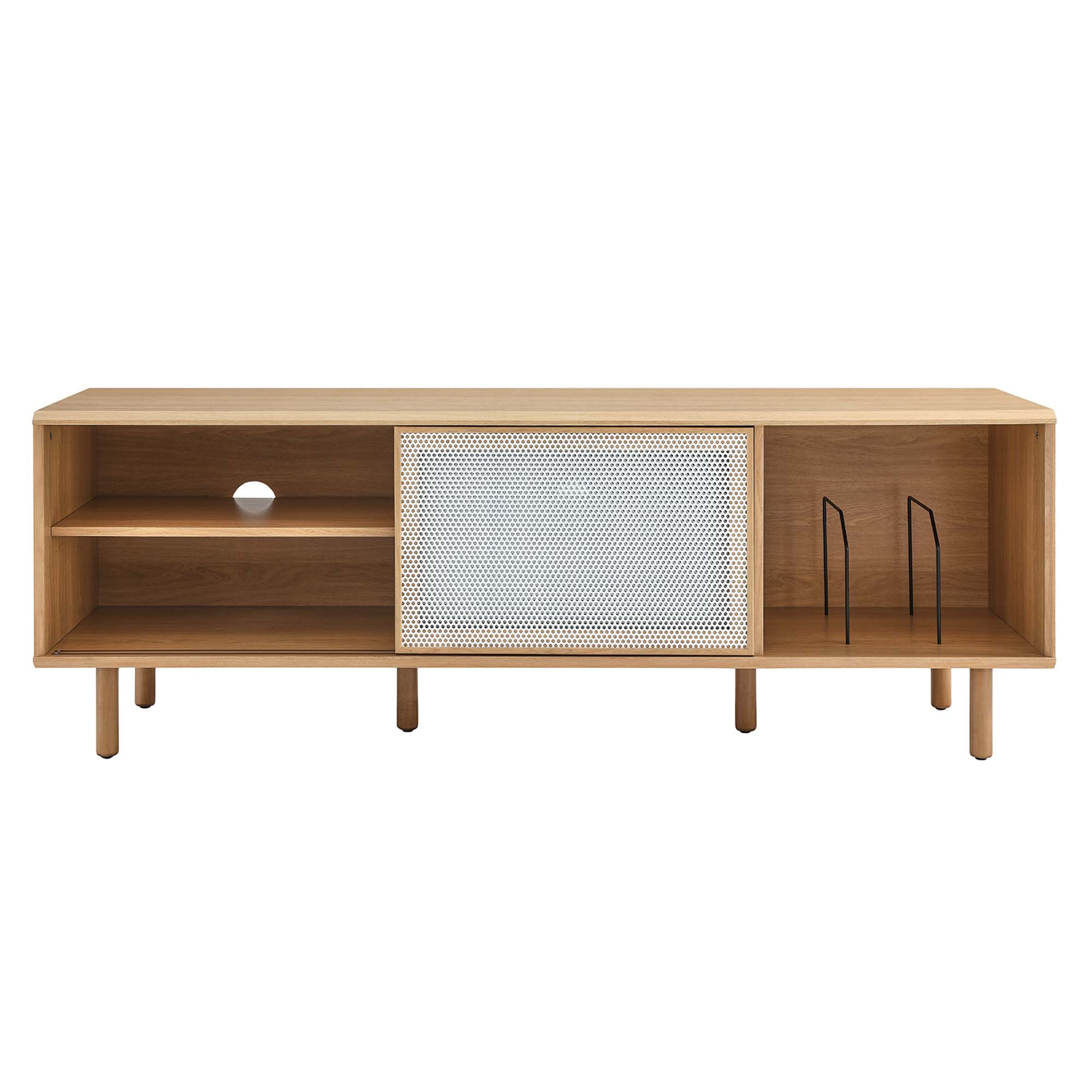 Kurtis 67" TV and Vinyl Record Stand - Oak