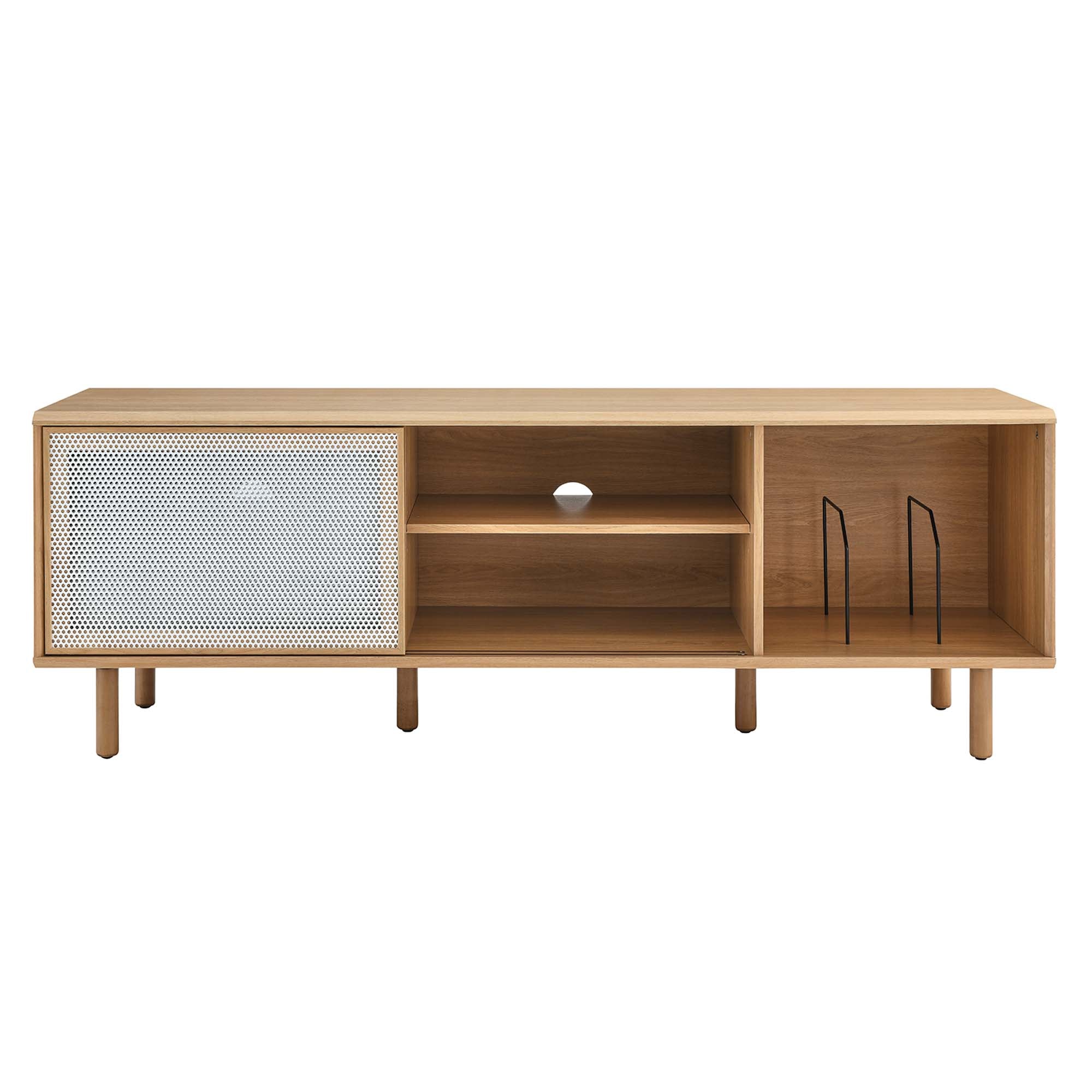 Kurtis 67" TV and Vinyl Record Stand - Oak