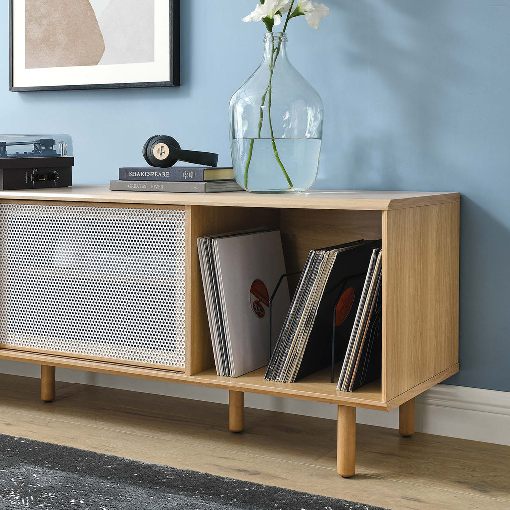 Kurtis 67" TV and Vinyl Record Stand - Oak