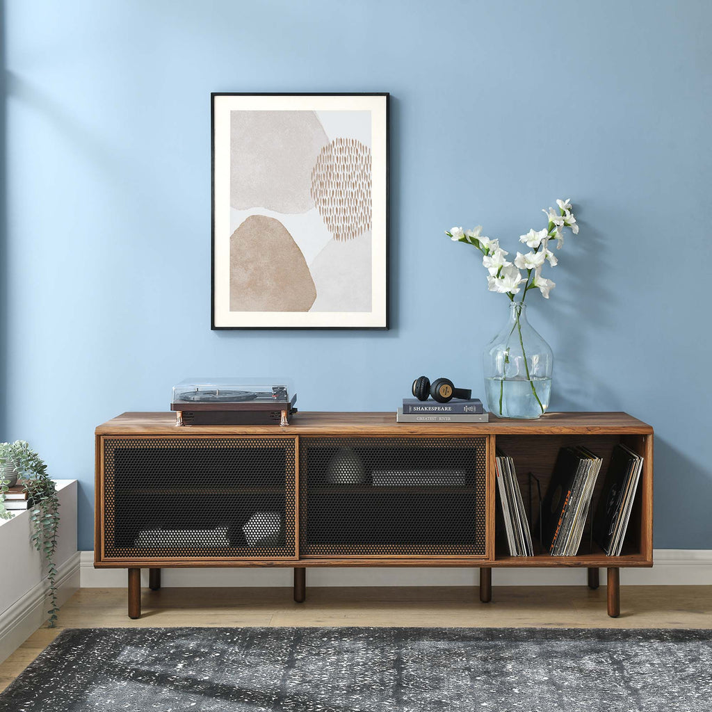 Kurtis 67" TV and Vinyl Record Stand - Walnut