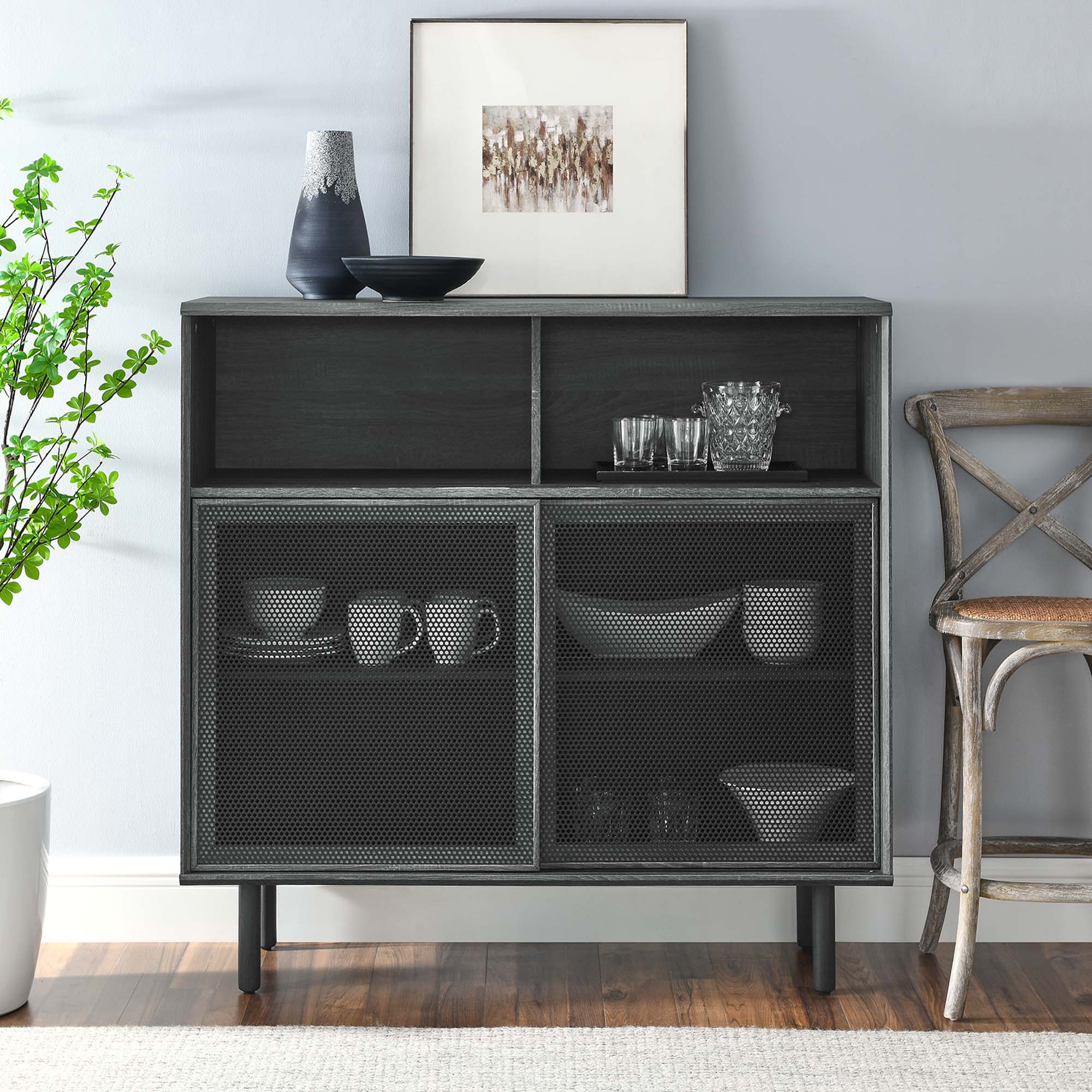 Kurtis 47" Display Cabinet - Charcoal