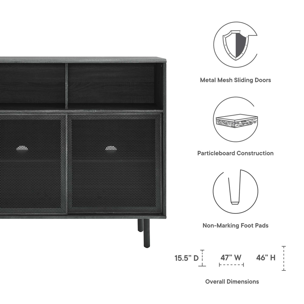 Kurtis 47" Display Cabinet - Charcoal