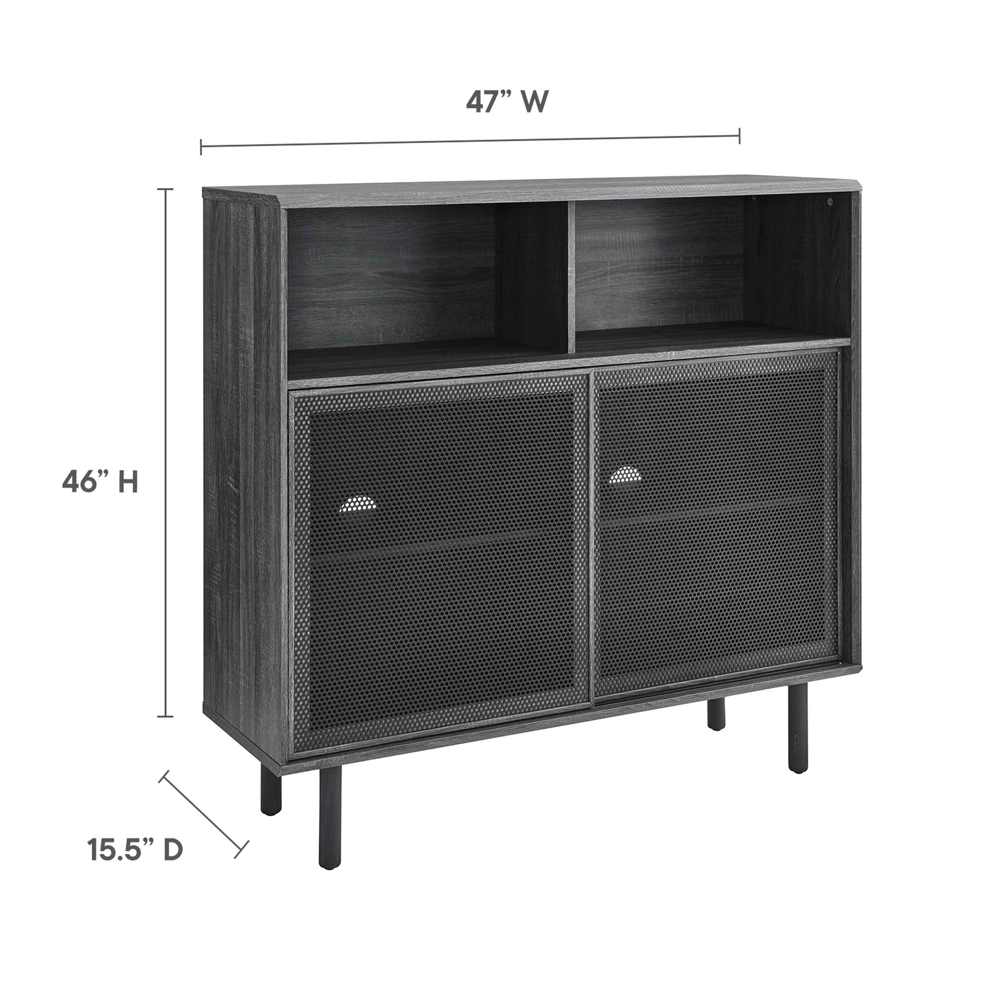 Kurtis 47" Display Cabinet - Charcoal