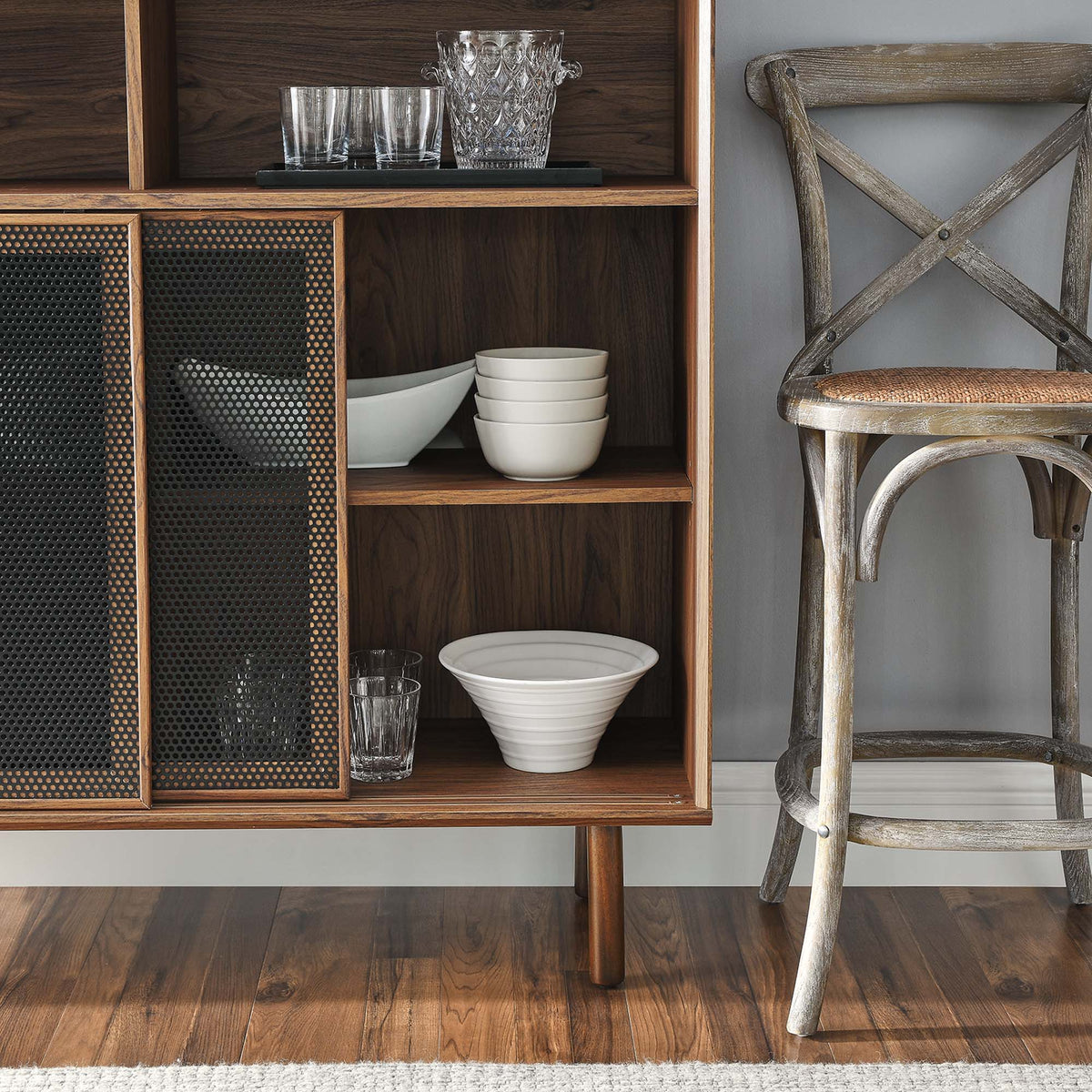 Kurtis 47" Display Cabinet - Walnut