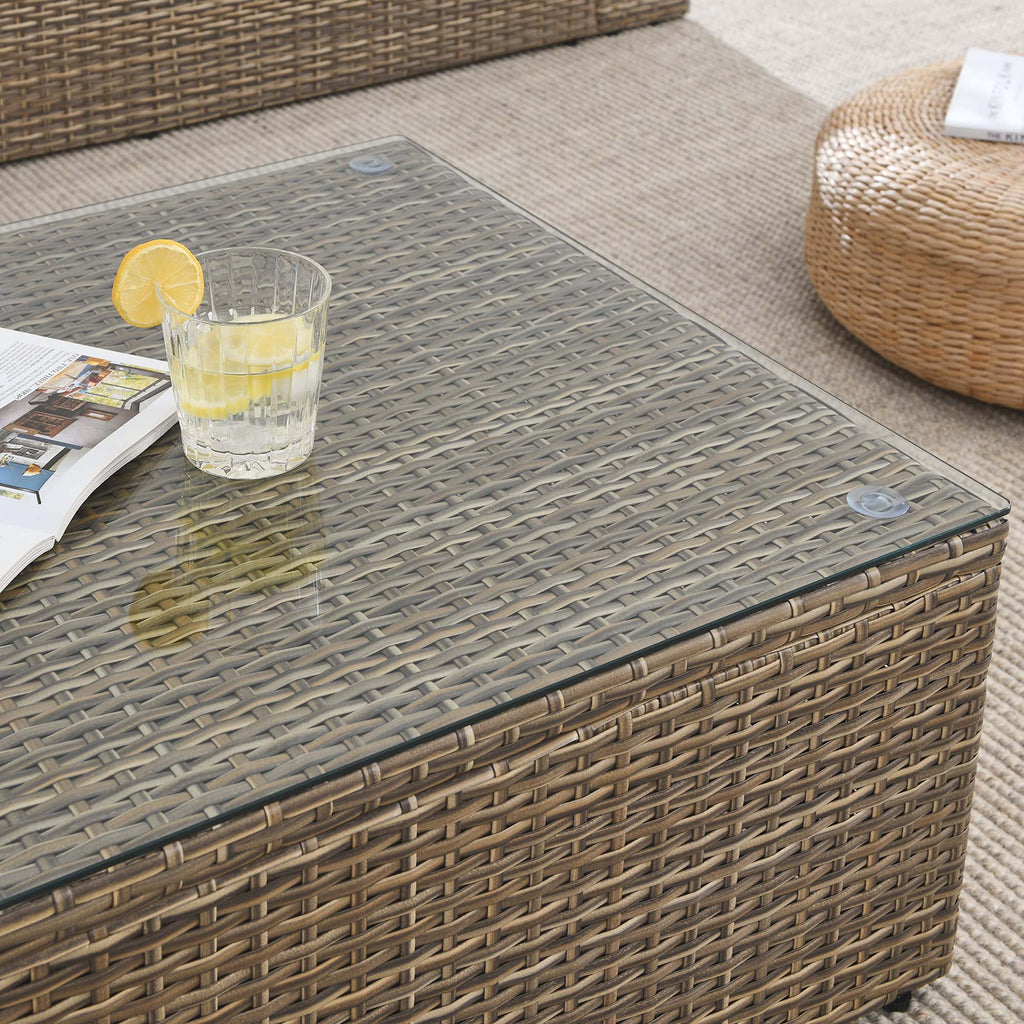 Convene Outdoor Patio Coffee Table - Brown