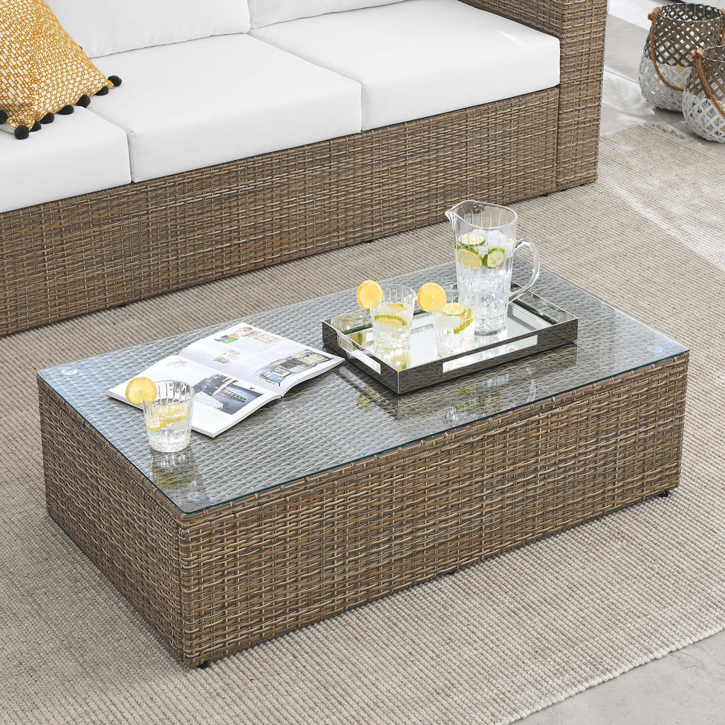 Convene Outdoor Patio Coffee Table - Brown