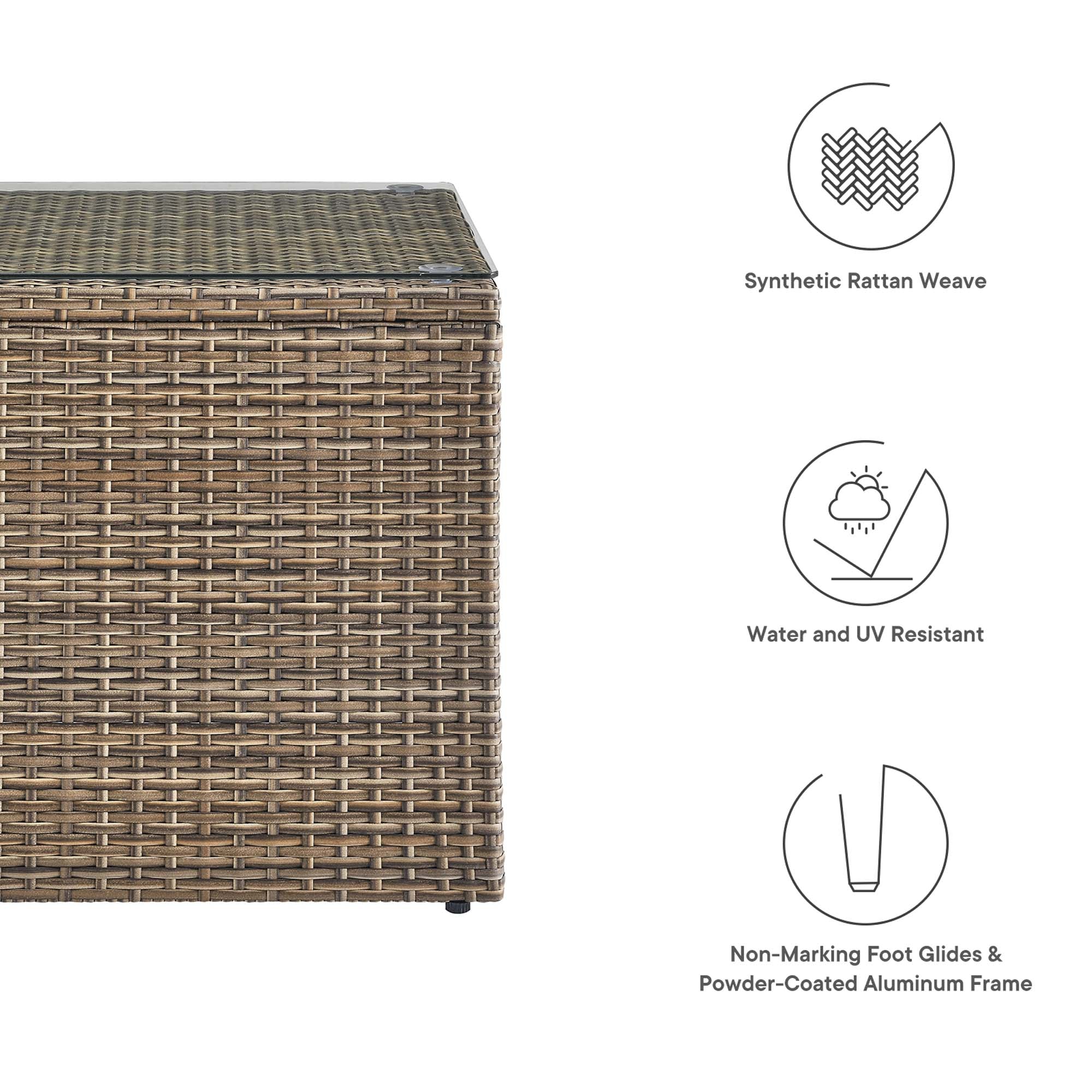 Convene Outdoor Patio Side Table - Brown