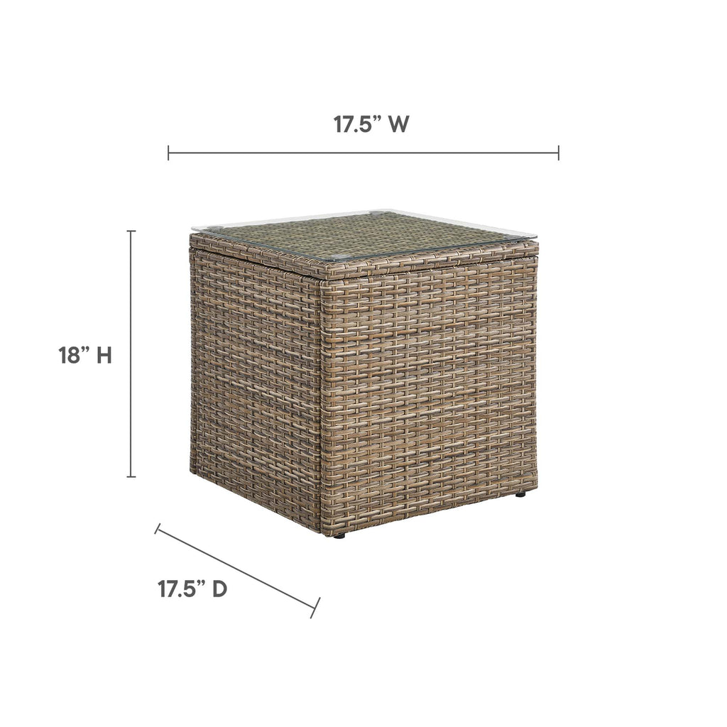 Convene Outdoor Patio Side Table - Brown