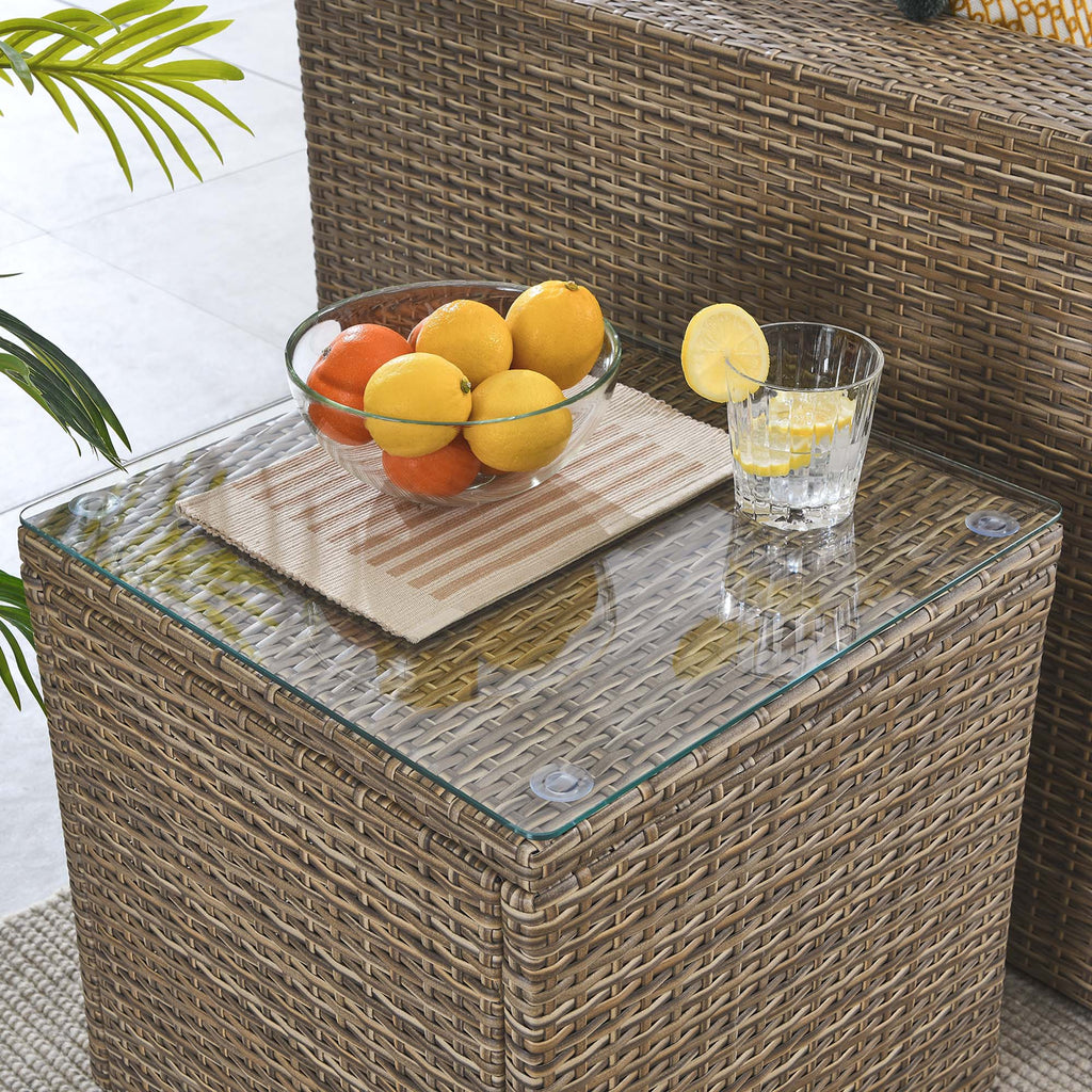 Convene Outdoor Patio Side Table - Brown