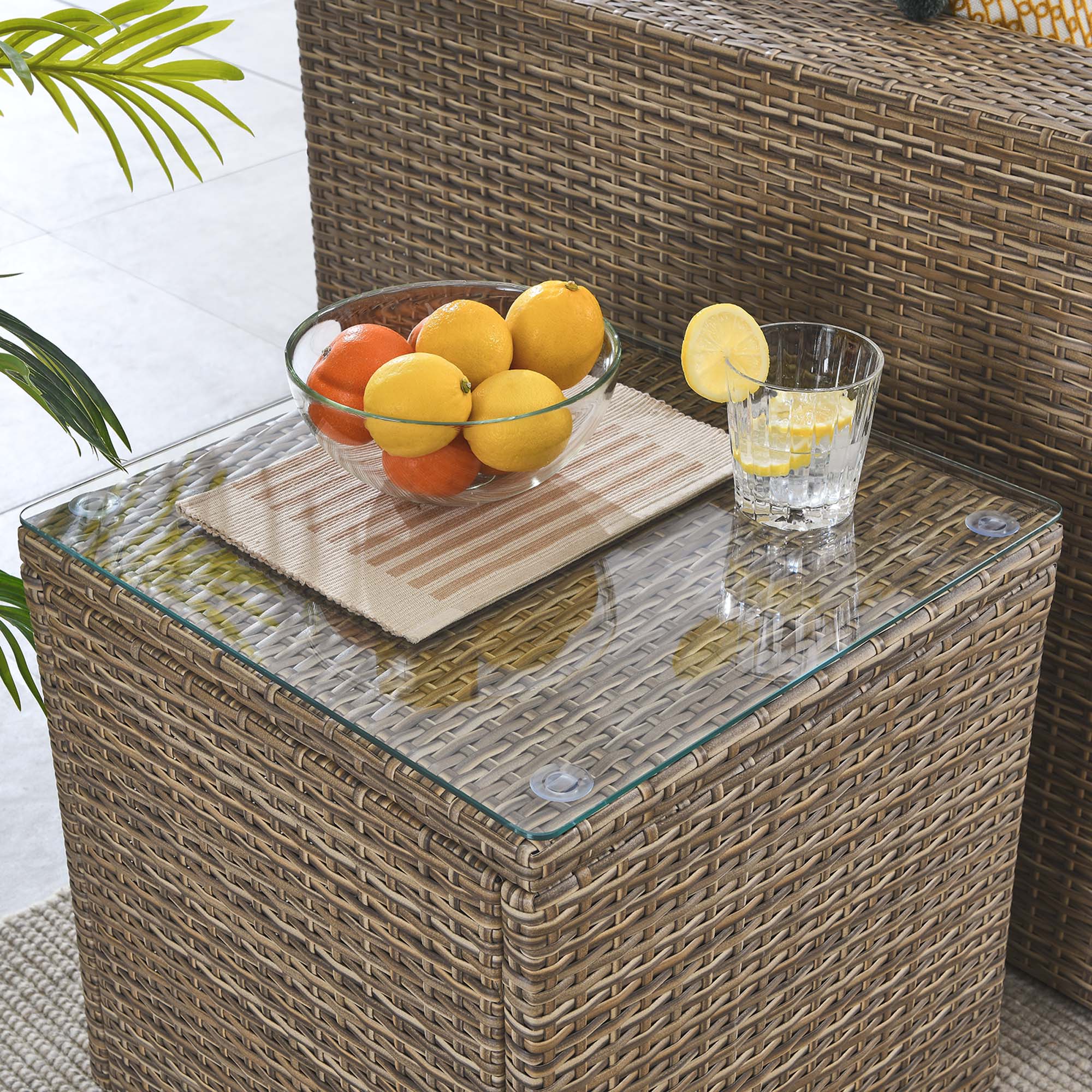 Convene Outdoor Patio Side Table - Brown