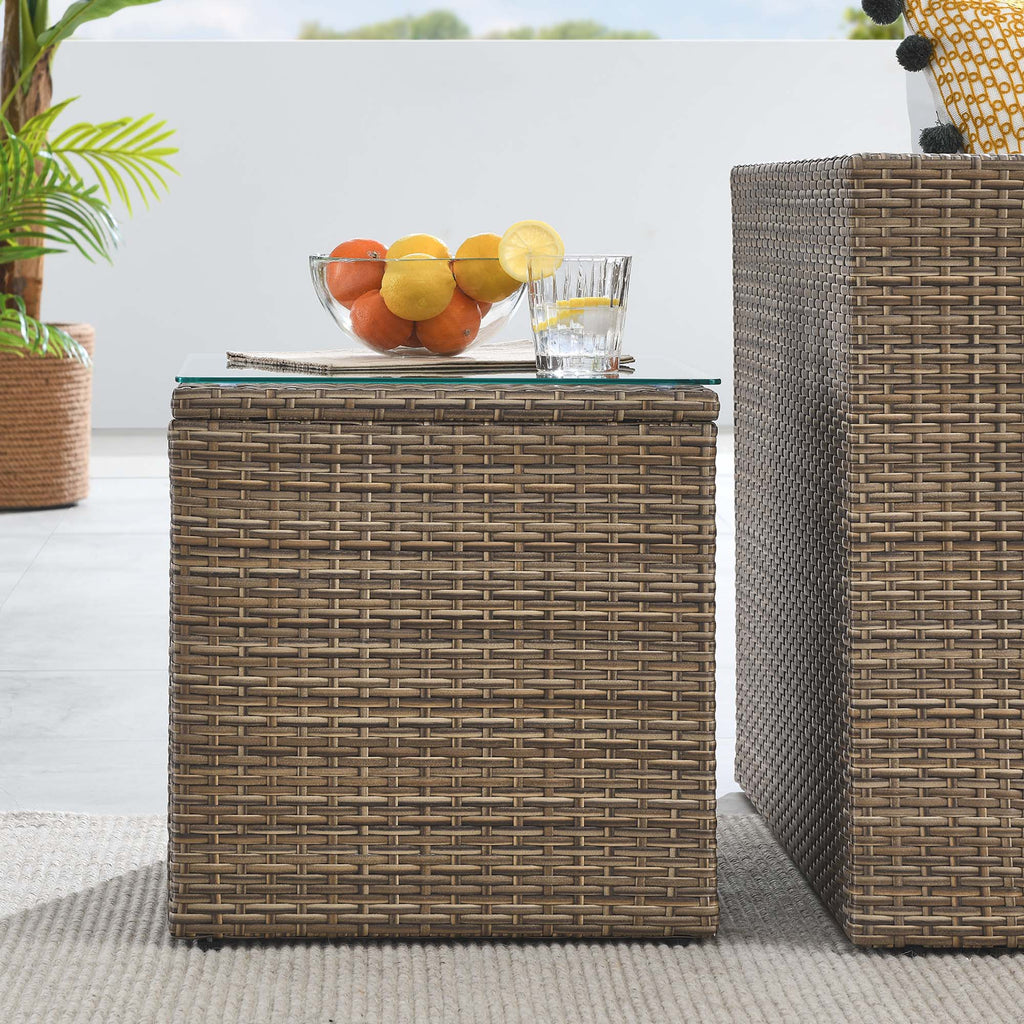 Convene Outdoor Patio Side Table - Brown