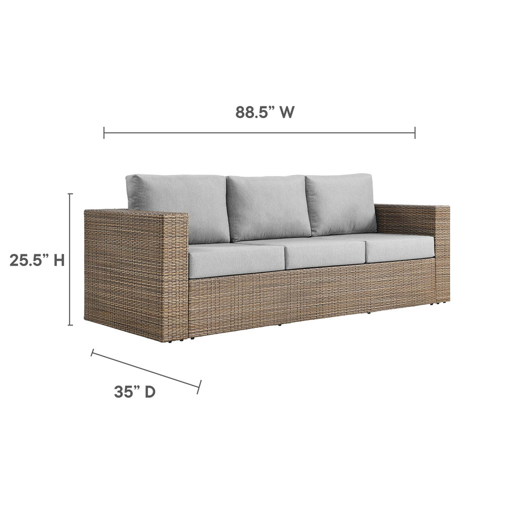 Convene Outdoor Patio Sofa - Cappuccino Gray