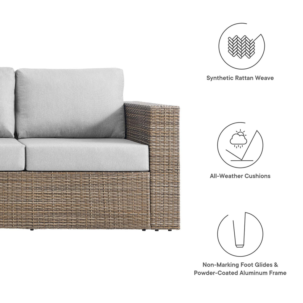 Convene Outdoor Patio Sofa - Cappuccino Gray