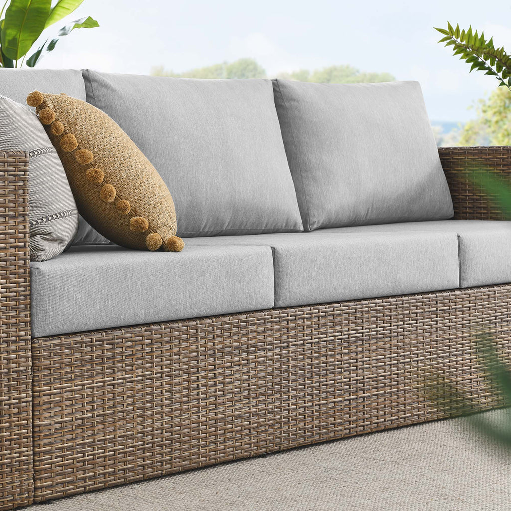 Convene Outdoor Patio Sofa - Cappuccino Gray
