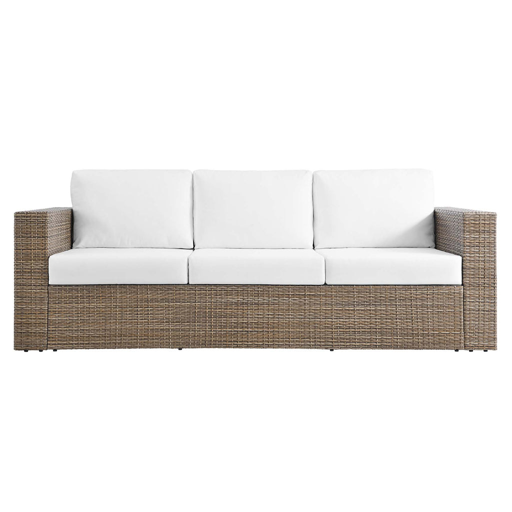 Convene Outdoor Patio Sofa - Cappuccino White