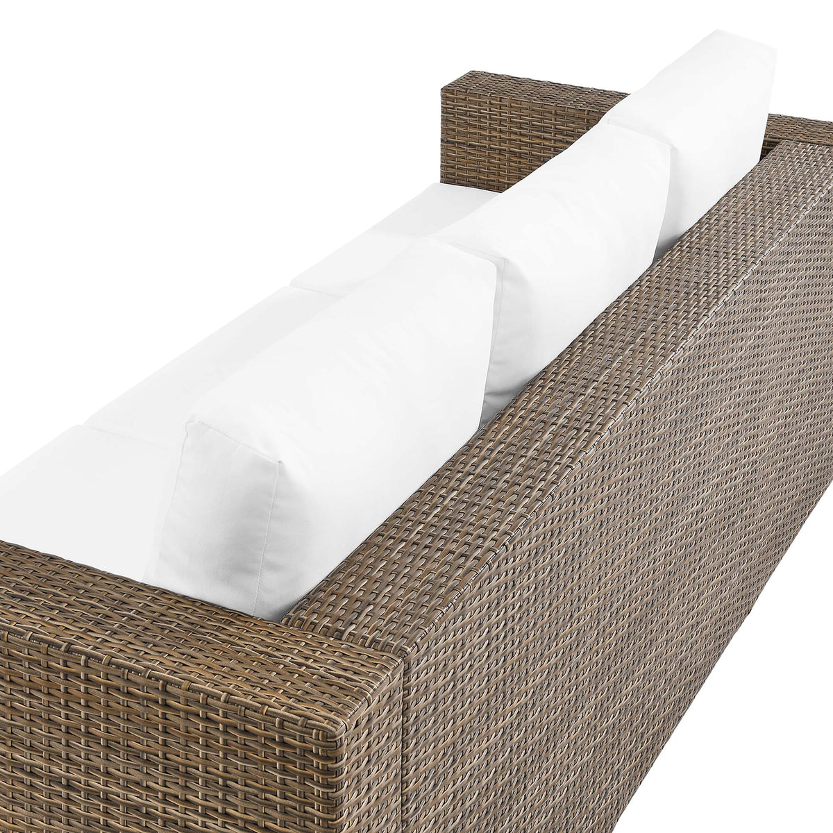 Convene Outdoor Patio Sofa - Cappuccino White