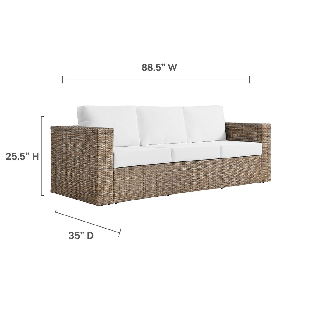 Convene Outdoor Patio Sofa - Cappuccino White