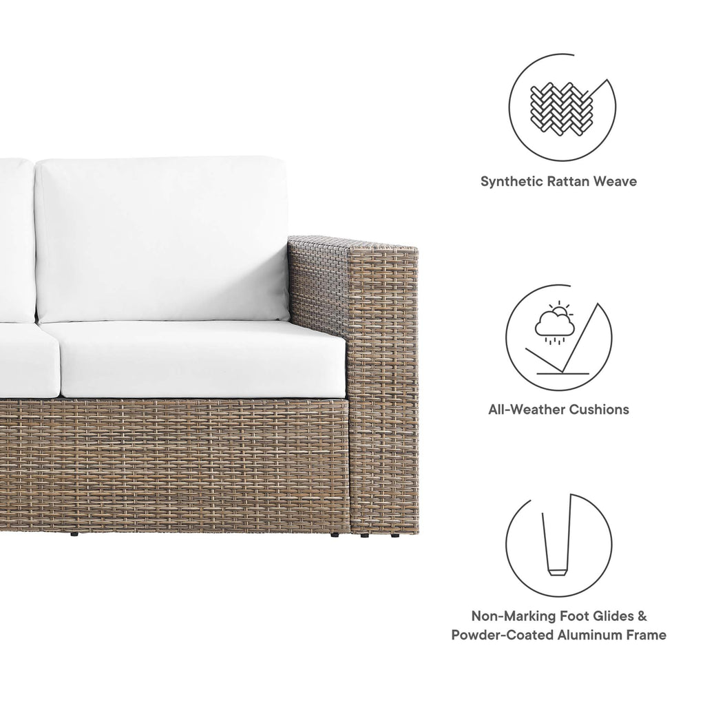 Convene Outdoor Patio Sofa - Cappuccino White