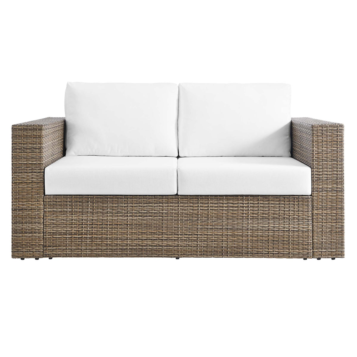 Convene Outdoor Patio Loveseat - Cappuccino White
