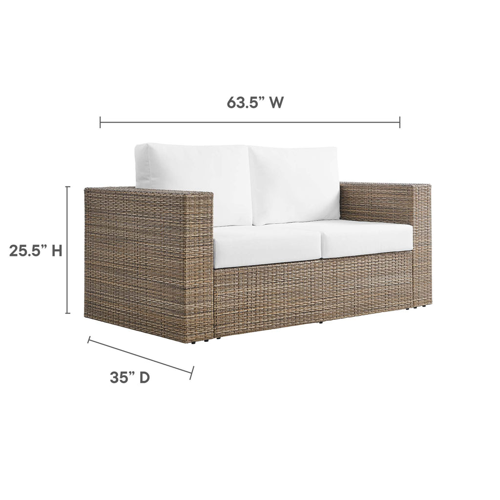 Convene Outdoor Patio Loveseat - Cappuccino White