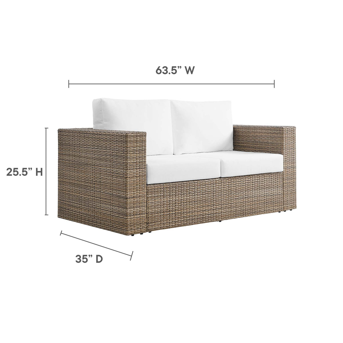 Convene Outdoor Patio Loveseat - Cappuccino White