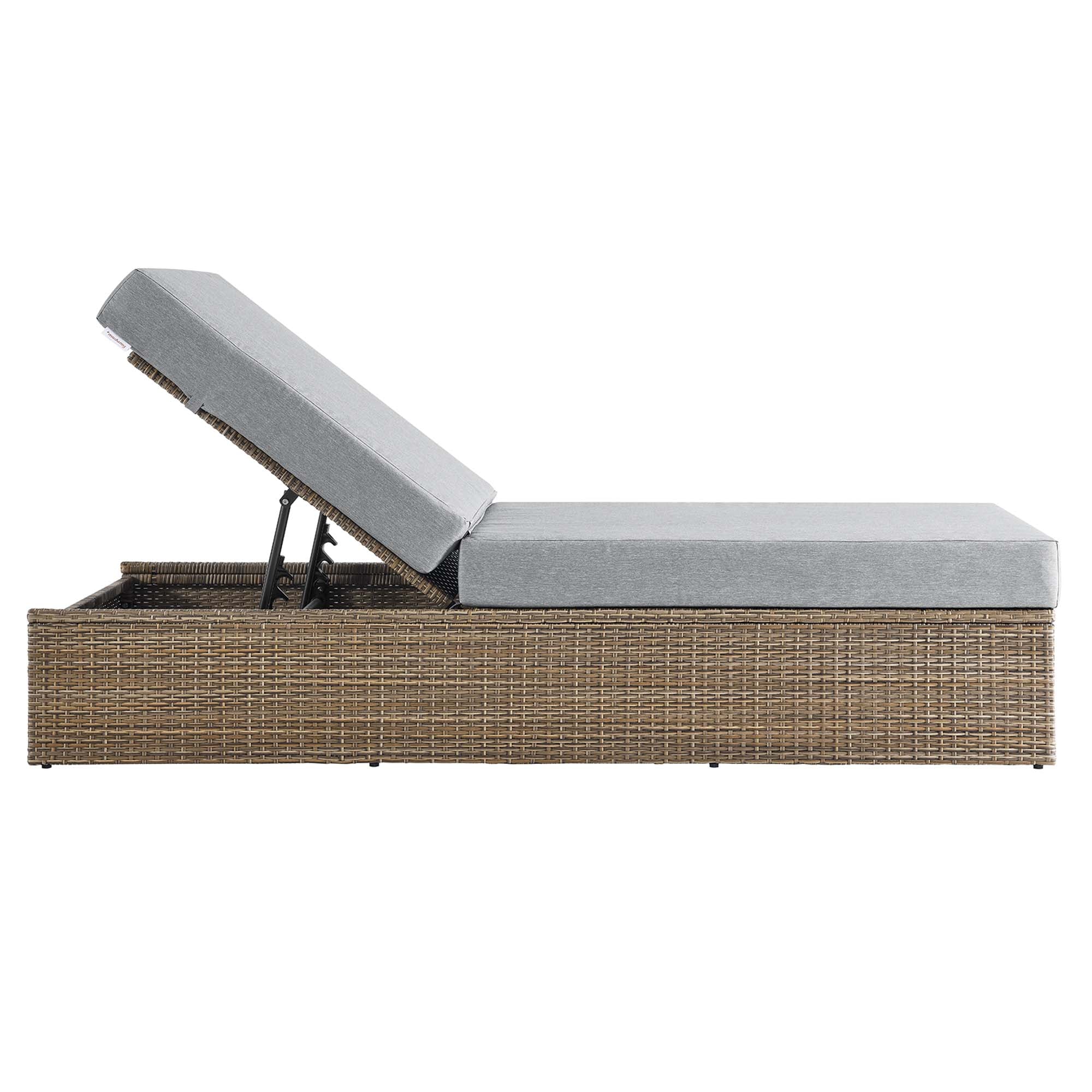 Convene Outdoor Patio Chaise Lounge Chair - Cappuccino Gray