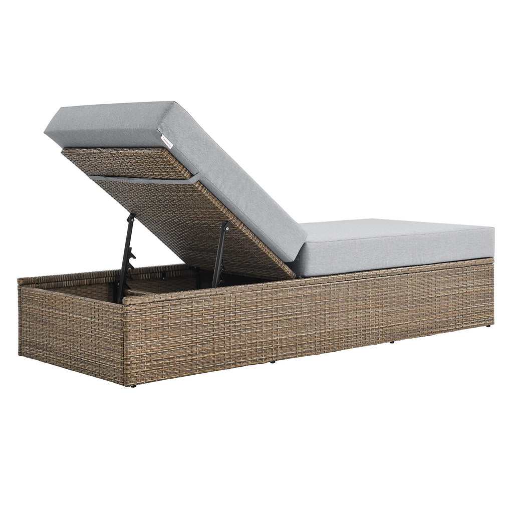 Convene Outdoor Patio Chaise Lounge Chair - Cappuccino Gray