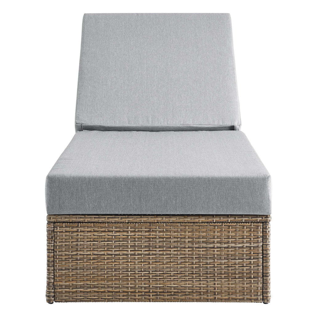 Convene Outdoor Patio Chaise Lounge Chair - Cappuccino Gray