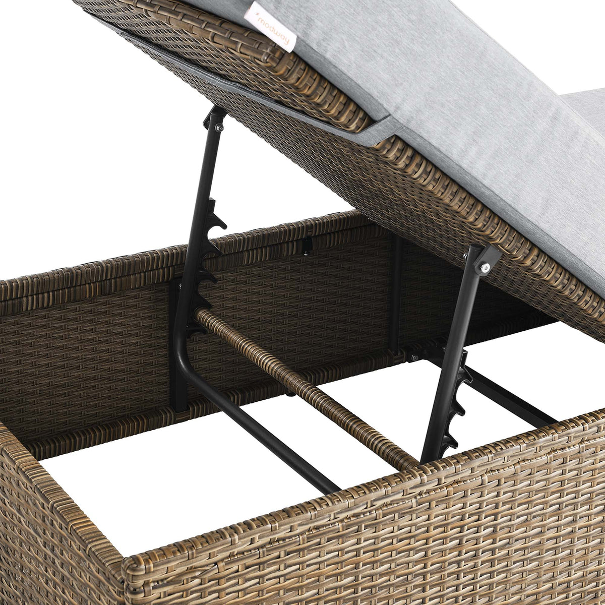 Convene Outdoor Patio Chaise Lounge Chair - Cappuccino Gray