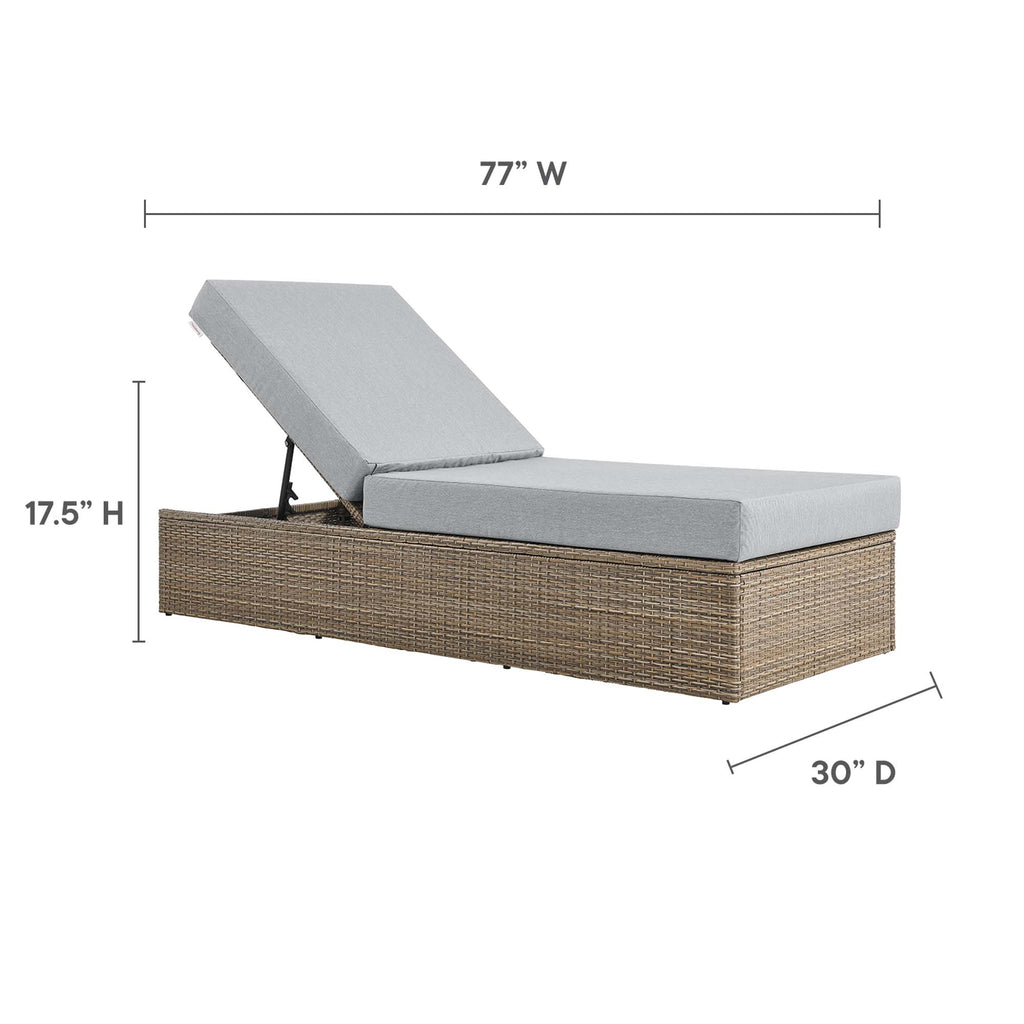 Convene Outdoor Patio Chaise Lounge Chair - Cappuccino Gray