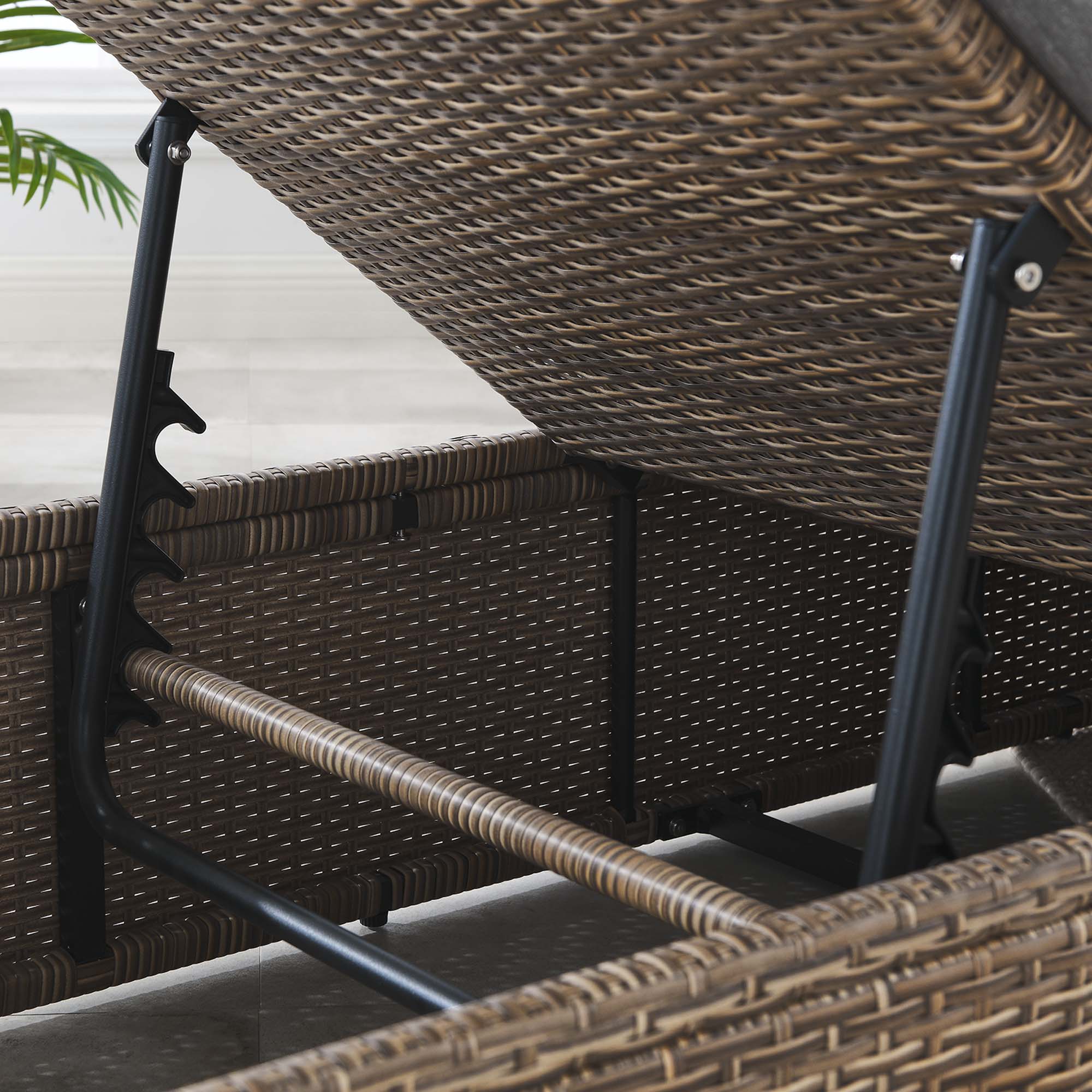 Convene Outdoor Patio Chaise Lounge Chair - Cappuccino Gray