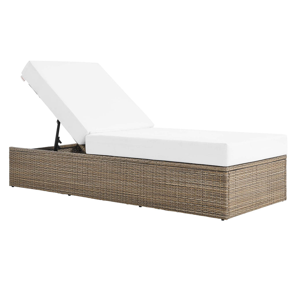 Convene Outdoor Patio Chaise Lounge Chair - Cappuccino White