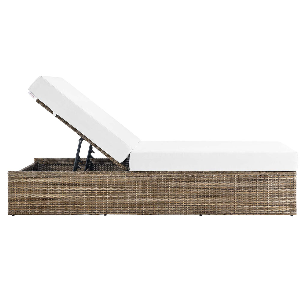 Convene Outdoor Patio Chaise Lounge Chair - Cappuccino White
